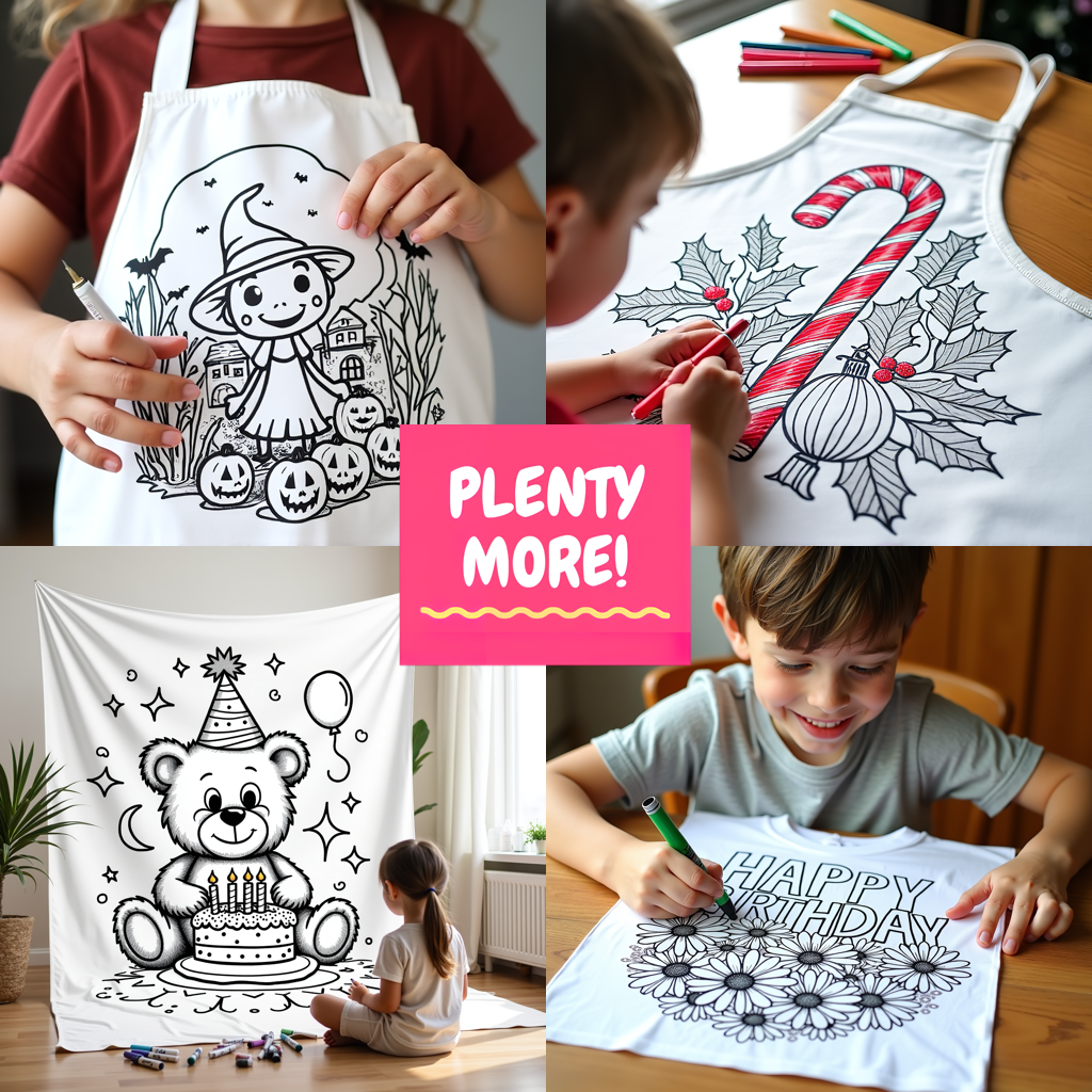 Apron Coloring Kit with 10 Fabric Markers - Thanksgiving
