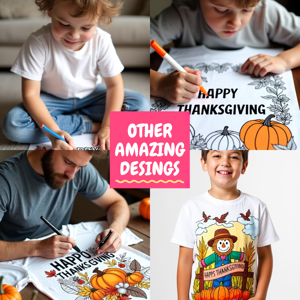 Blanket Coloring Kit with 10 Fabric Markers - Thanksgiving