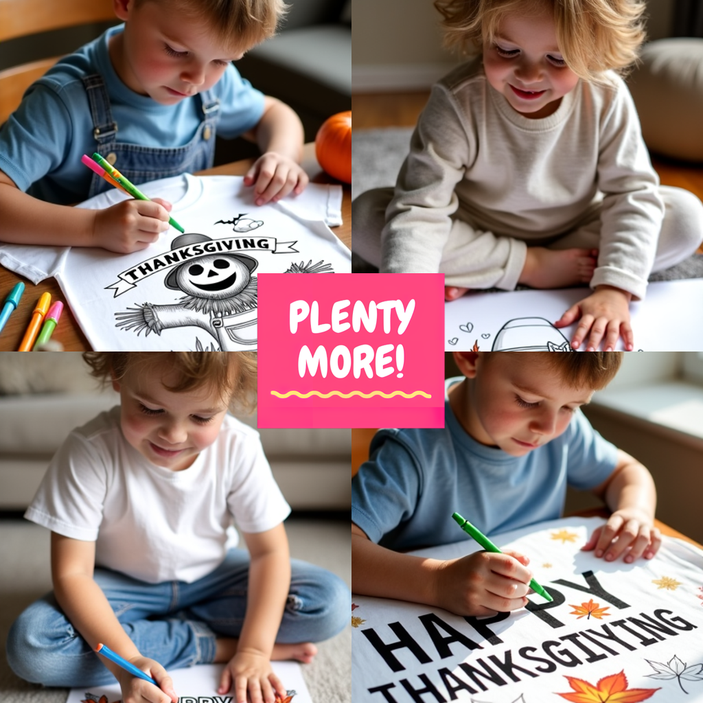Blanket Coloring Kit with 10 Fabric Markers - Thanksgiving