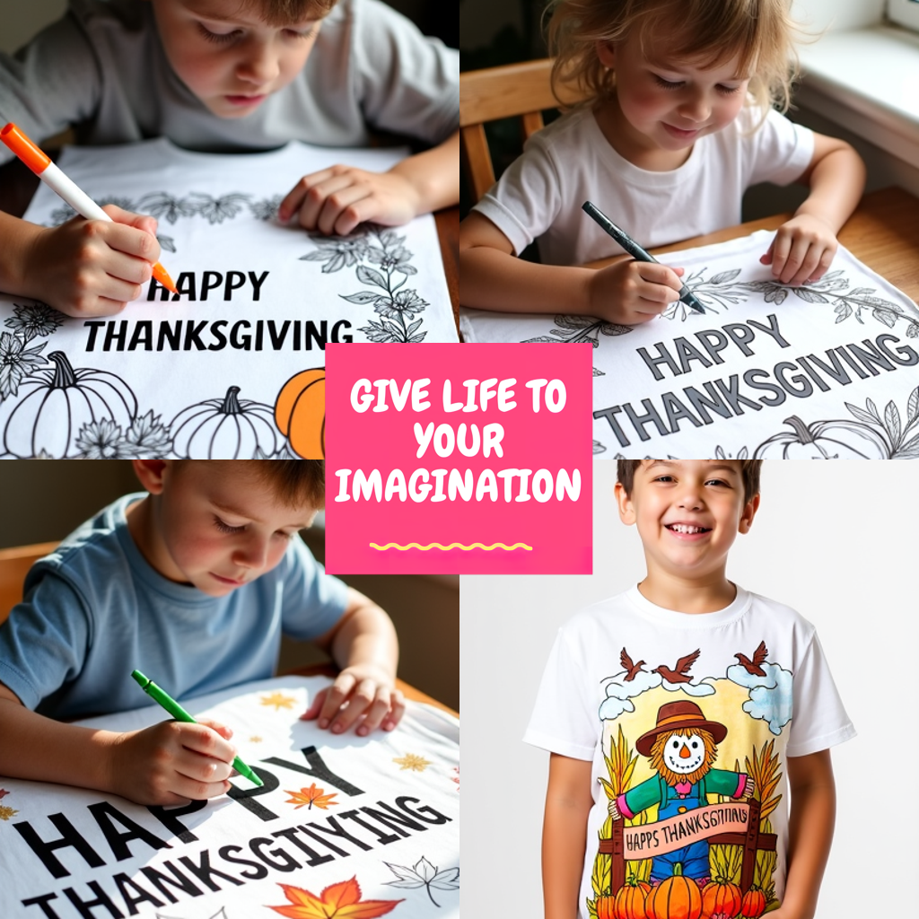 Indoor Wall Tapestries Coloring Kit with 10 Fabric Markers - Thanksgiving