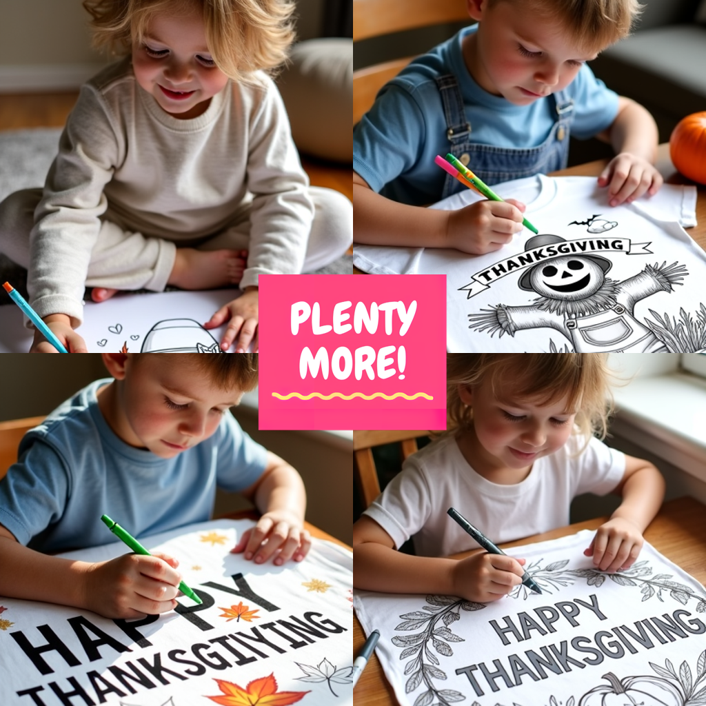 Blanket Coloring Kit with 10 Fabric Markers - Pumpkin and Harvest