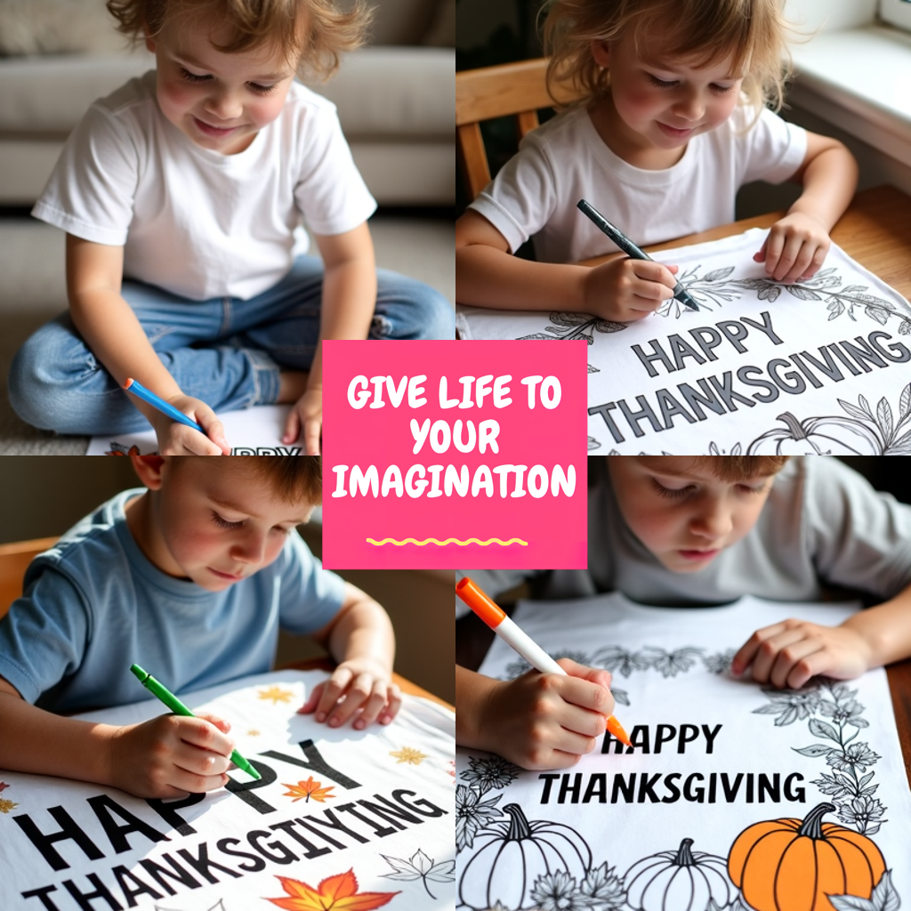 FREE Thanksgiving Coloring Page Download NOW - Pumpkins & Leaves Border