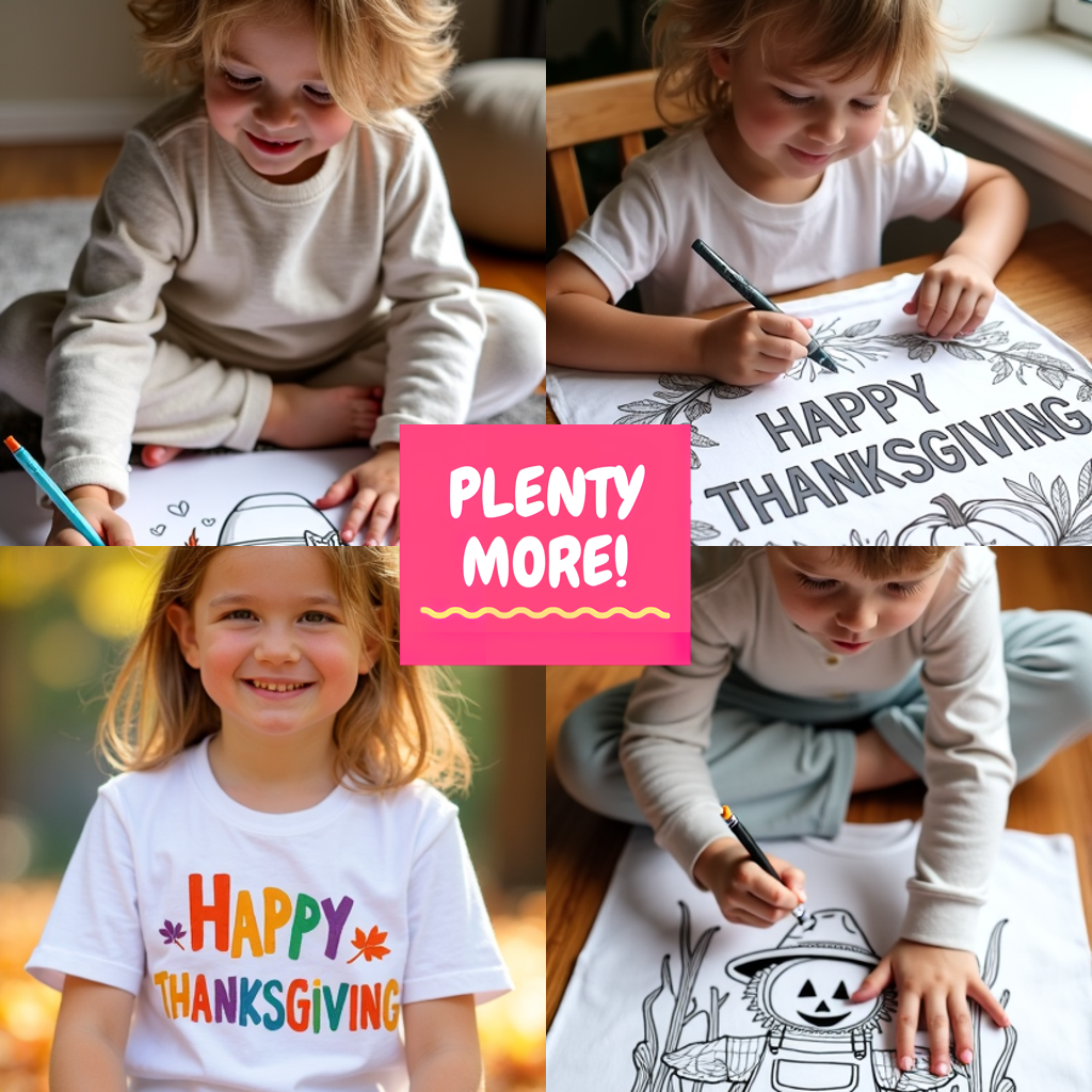 Apron Coloring Kit with 10 Fabric Markers - Thanksgiving