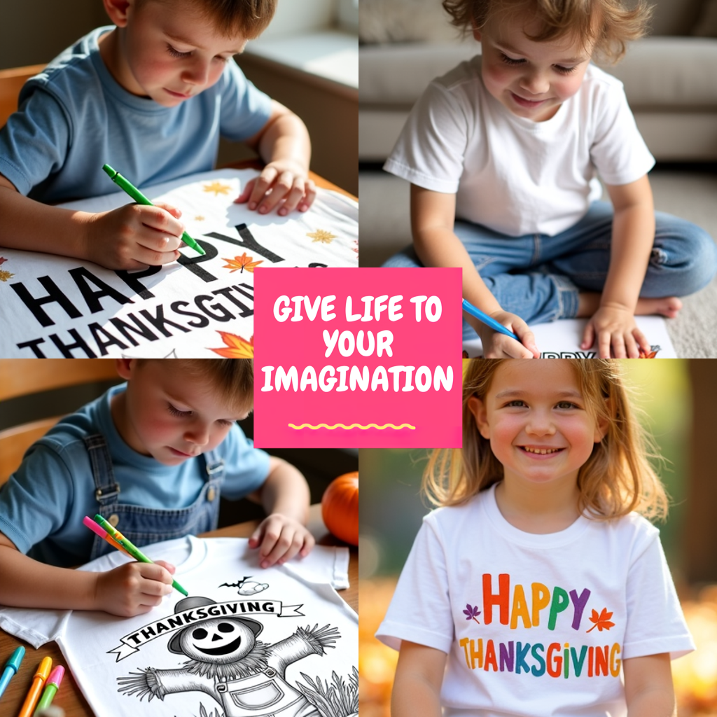 Women's T-shirt Coloring Kit with 10 Fabric Markers - Pumpkin and Harvest