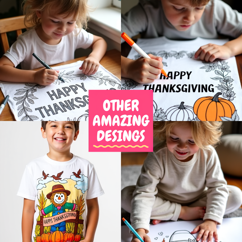 Women's T-shirt Coloring Kit with 10 Fabric Markers - Thanksgiving