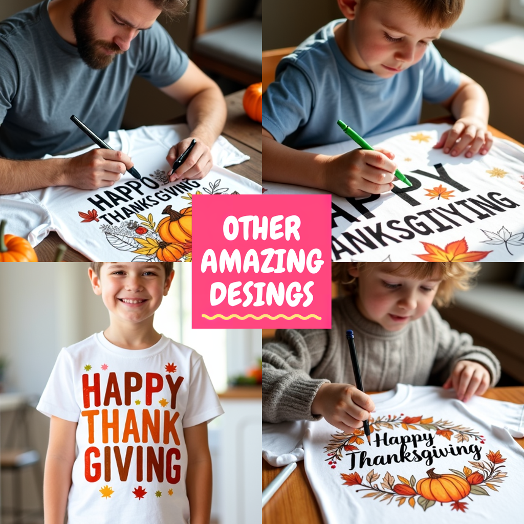 Adult Sweatshirt Coloring Kit with 10 Fabric Markers - Thanksgiving Scarecrow