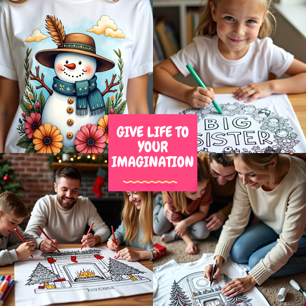 Indoor Wall Tapestries Coloring Kit with 10 Fabric Markers - Santa Claus