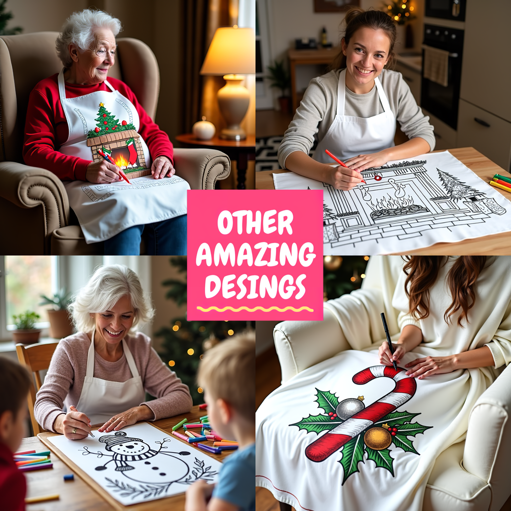 Blanket Coloring Kit with 10 Fabric Markers - Merry Christmas