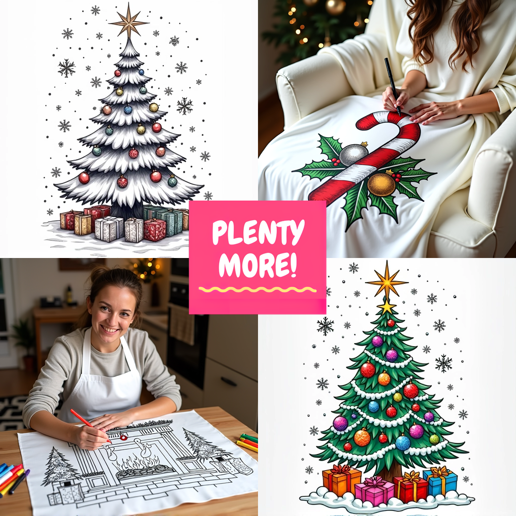 Kid's T-shirt Coloring Kit with 10 Fabric Markers - Christmas