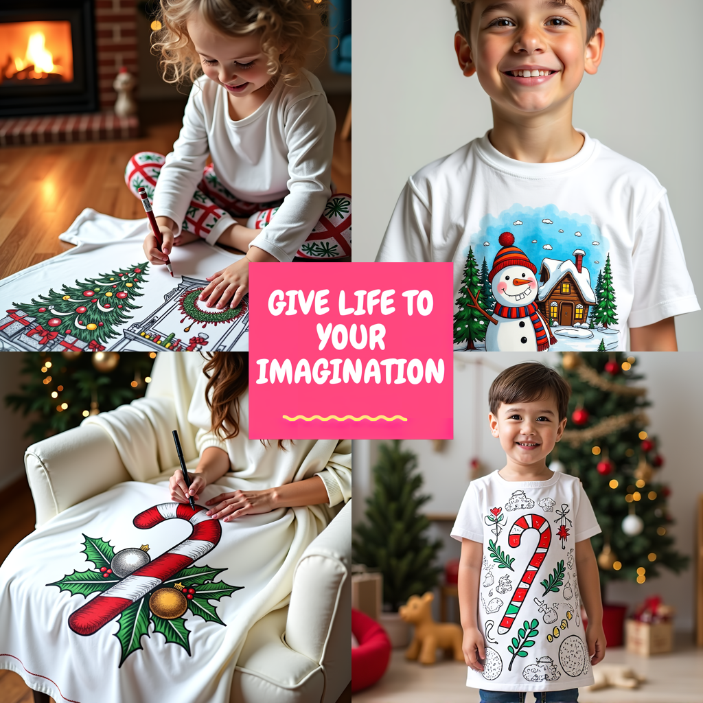 Adult Sweatshirt Coloring Kit with 10 Fabric Markers - Christmas Tree