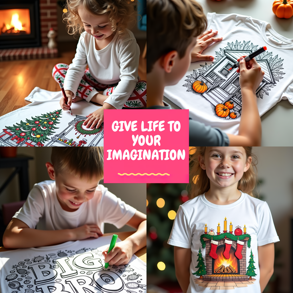 Adult Sweatshirt Coloring Kit with 10 Fabric Markers - Santa Claus