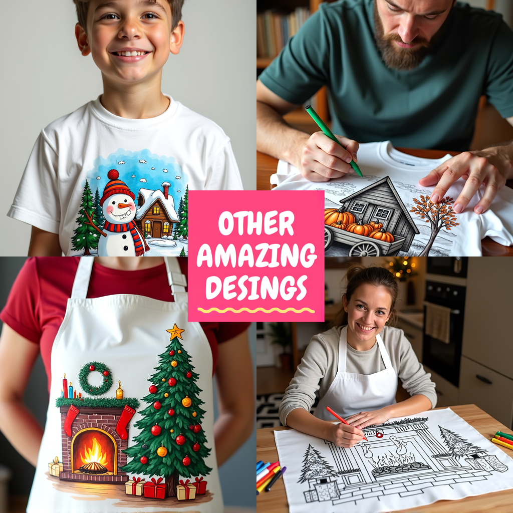 Adult Sweatshirt Coloring Kit with 10 Fabric Markers - Santa Claus