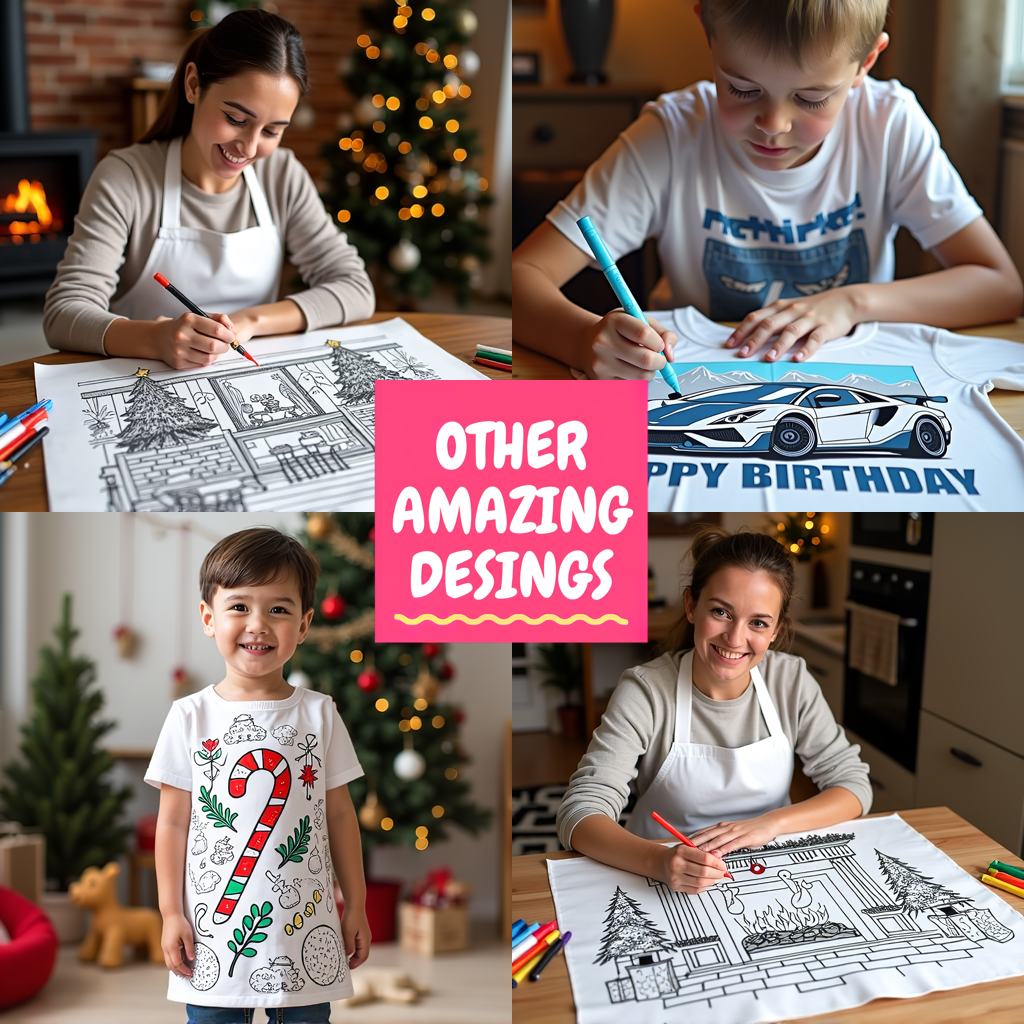 Unisex T-shirt Coloring Kit with 10 Fabric Markers - Christmas Tree