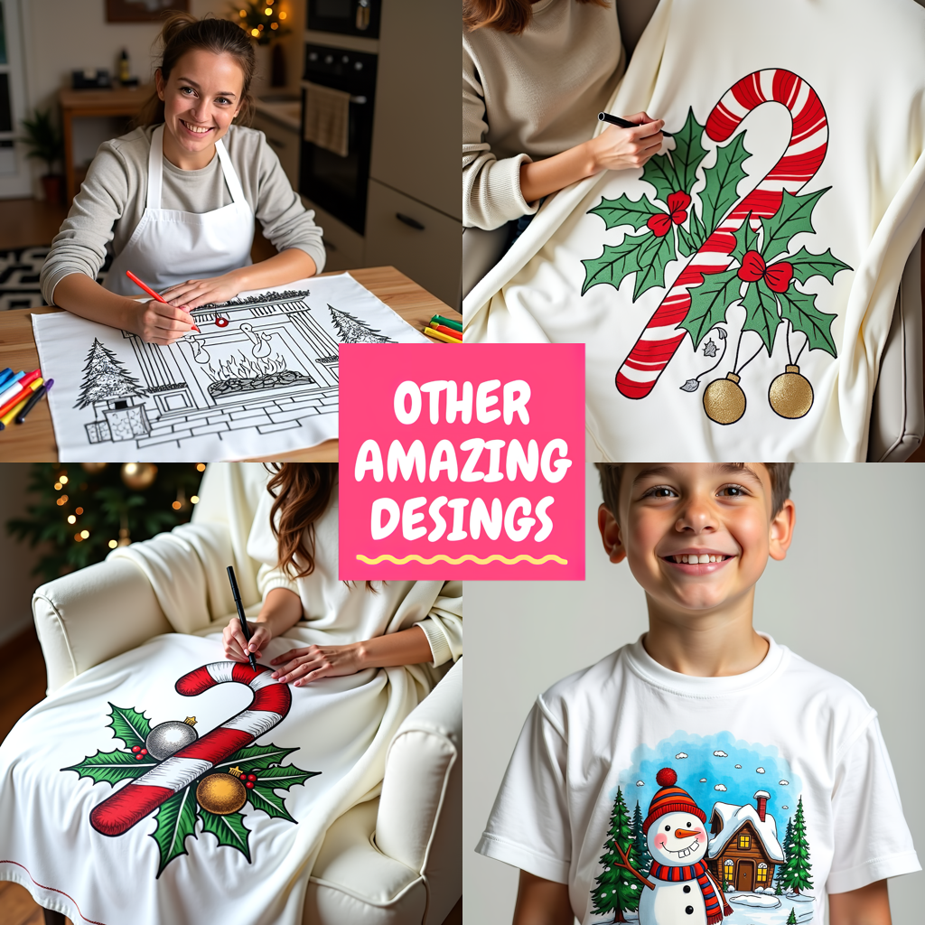 Adult Sweatshirt Coloring Kit with 10 Fabric Markers - Christmas Tree