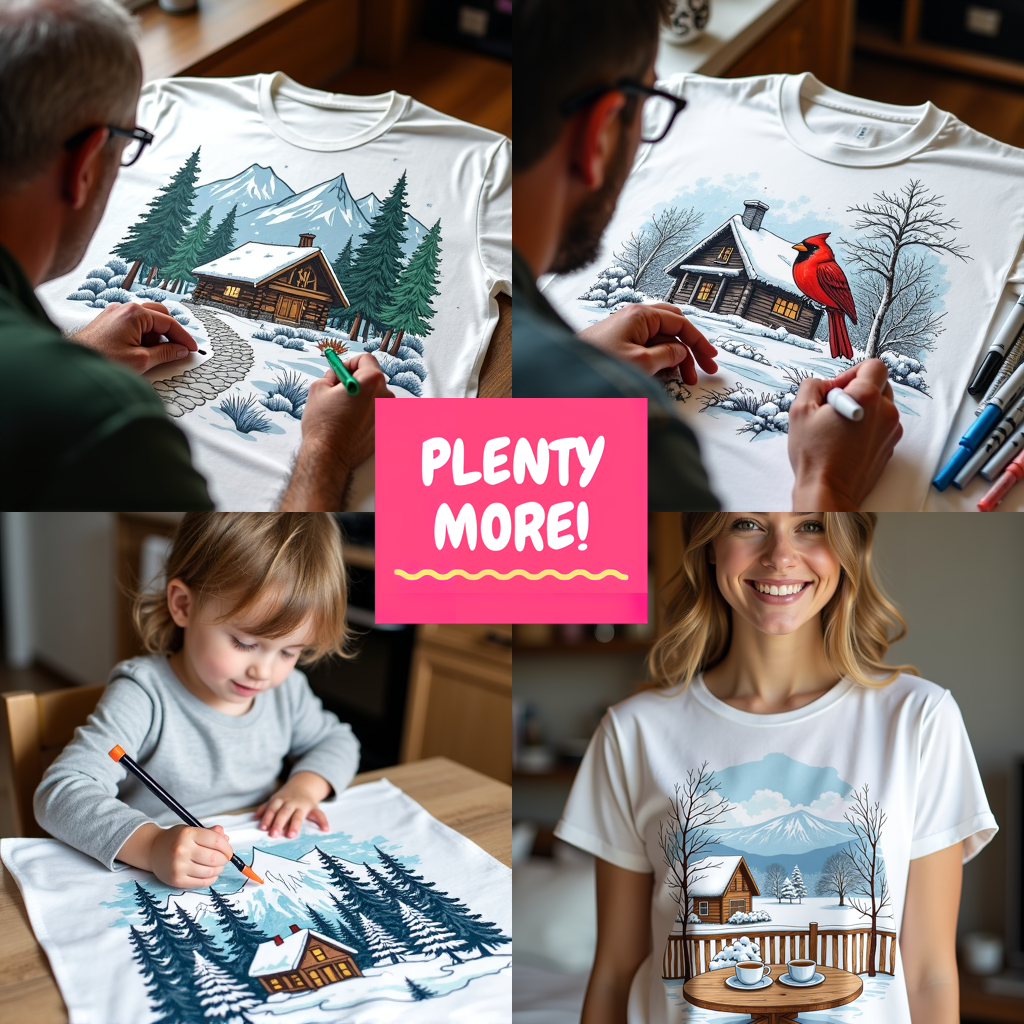 FREE Winter Wonderland Coloring Page - Serene Cabin & Snowy Mountains Printable Download