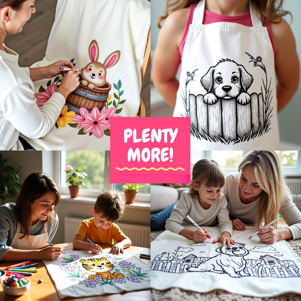 Apron Coloring Kit with 10 Fabric Markers - Turkey