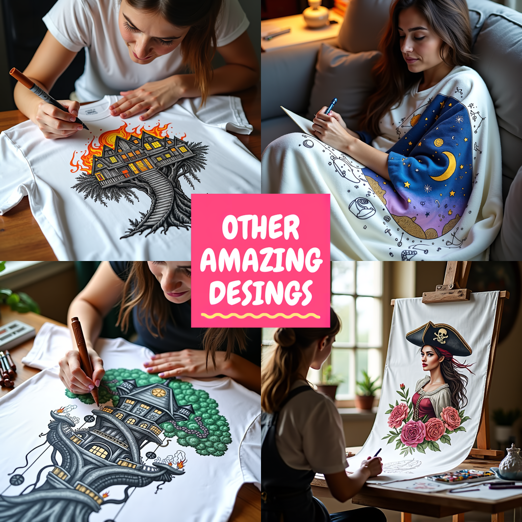 Apron Coloring Kit with 10 Fabric Markers - Winter Scene