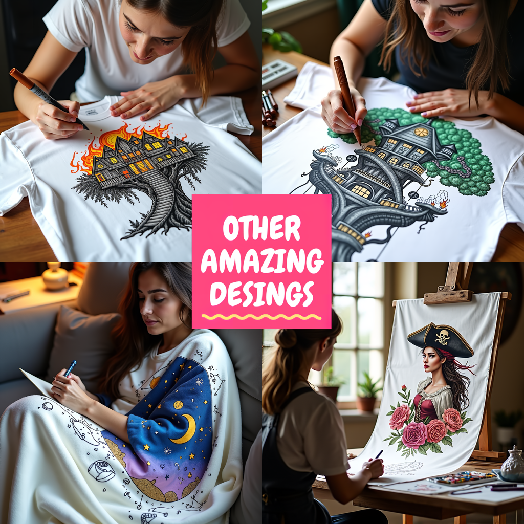 Indoor Wall Tapestries Coloring Kit with 10 Fabric Markers - Winter Scene