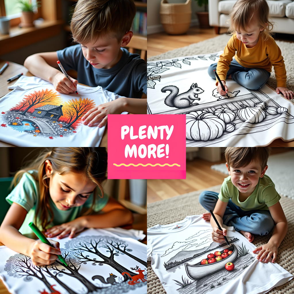Apron Coloring Kit with 10 Fabric Markers - Rainbow and Clouds