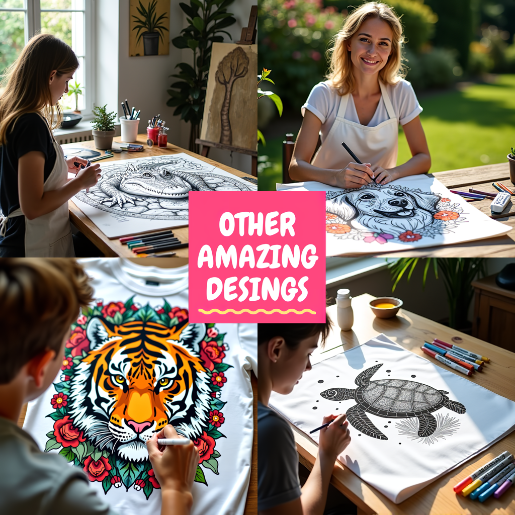 Indoor Wall Tapestries Coloring Kit with 10 Fabric Markers - Peacock Drawing