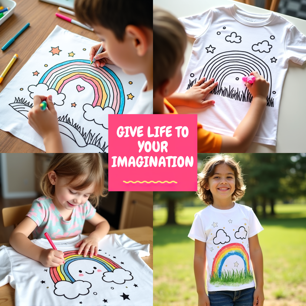 Unisex T-shirt Coloring Kit with 10 Fabric Markers - Starry Sky