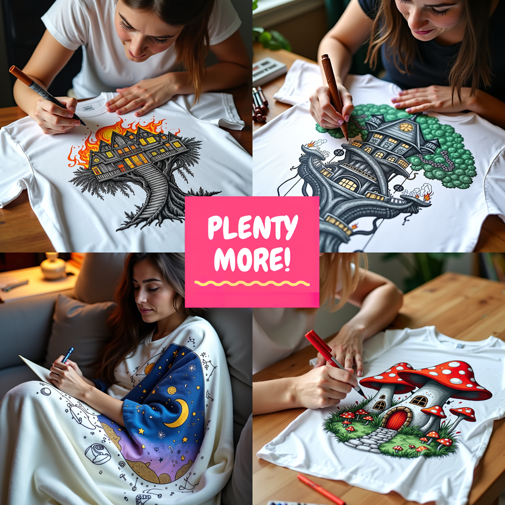 Adult Sweatshirt Coloring Kit with 10 Fabric Markers - Winter Scene