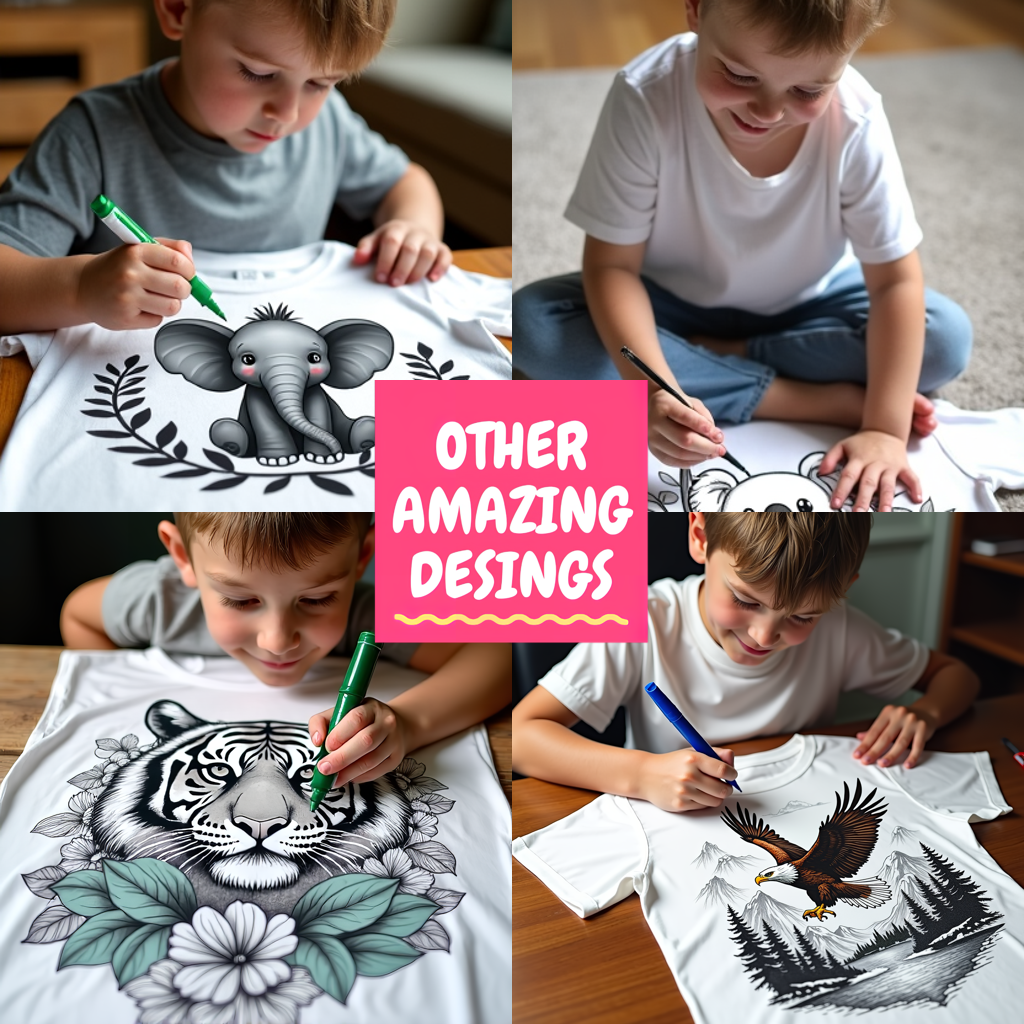 Adult Sweatshirt Coloring Kit with 10 Fabric Markers - Peacock Drawing