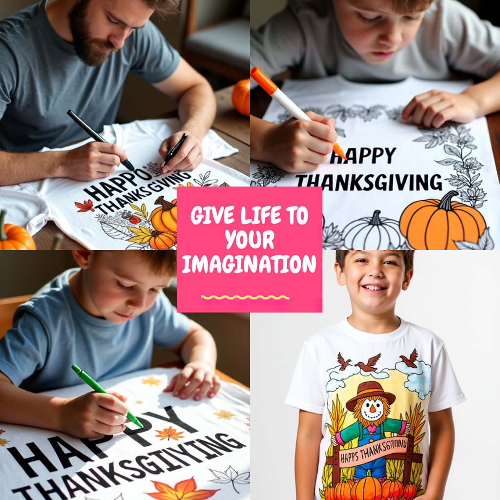 Adult Sweatshirt Coloring Kit with 10 Fabric Markers - Turkey
