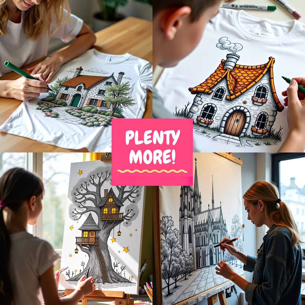 Blanket Coloring Kit with 10 Fabric Markers - Dragon and Castle