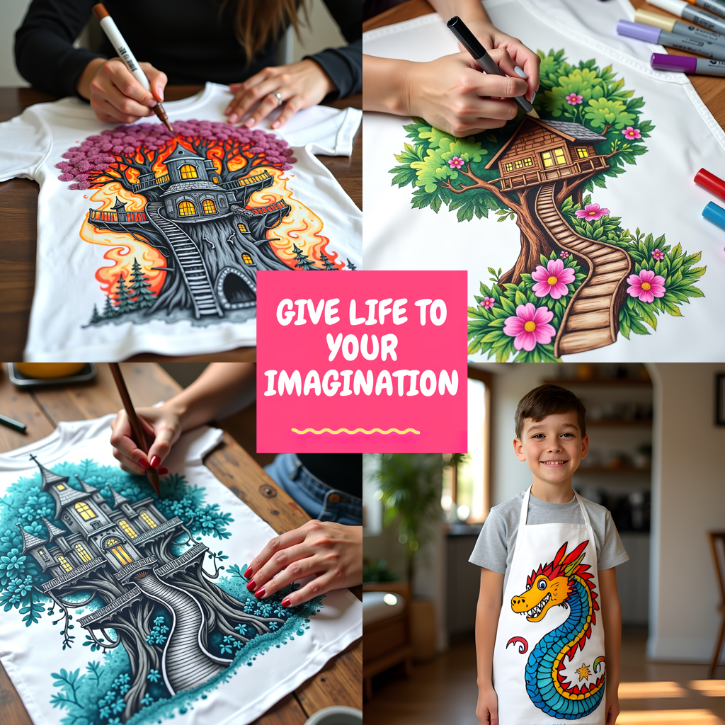 Blanket Coloring Kit with 10 Fabric Markers - Fire-Breathing Dragon