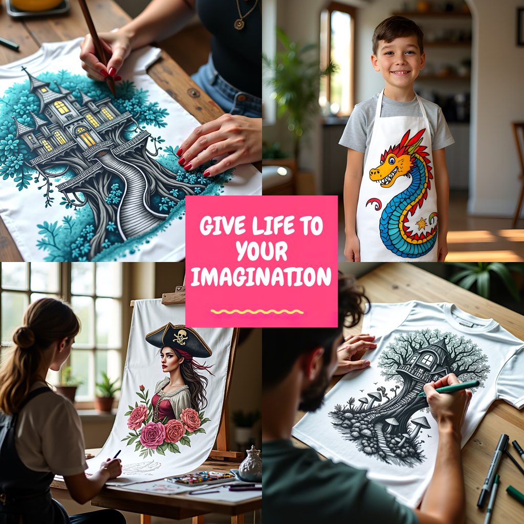 Adult Sweatshirt Coloring Kit with 10 Fabric Markers - Dragon