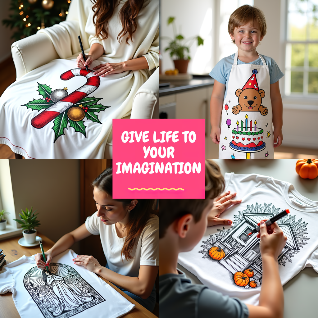 Apron Coloring Kit with 10 Fabric Markers - Nativity Scene