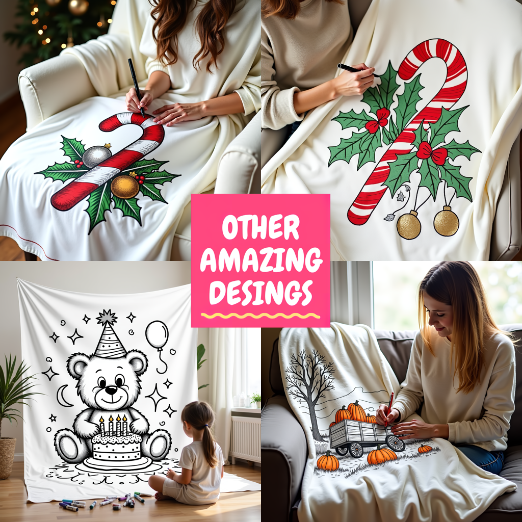 Blanket Coloring Kit with 10 Fabric Markers - Nativity