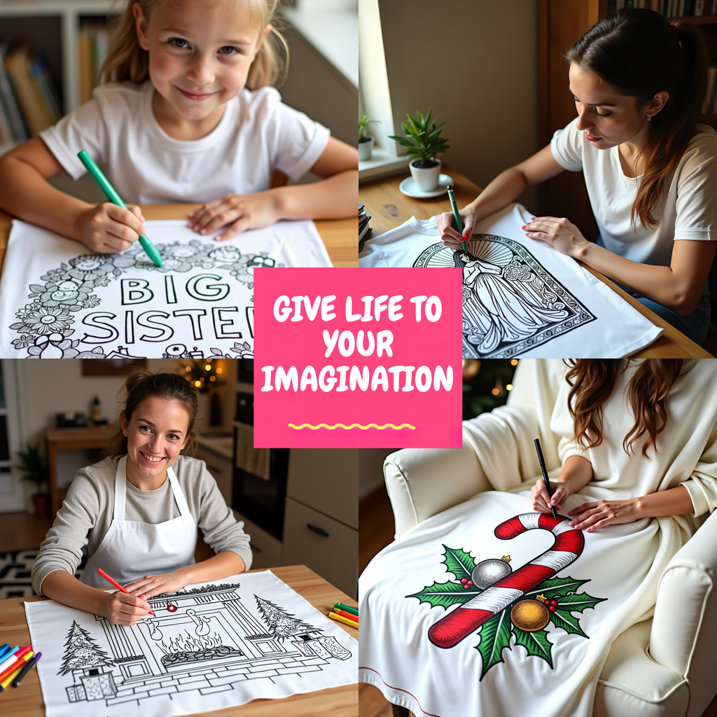 Apron Coloring Kit with 10 Fabric Markers - Nativity Scene