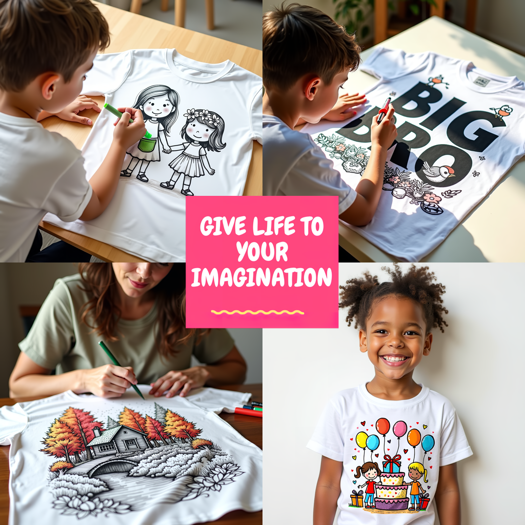 Kid's T-shirt Coloring Kit with 10 Fabric Markers - Nativity