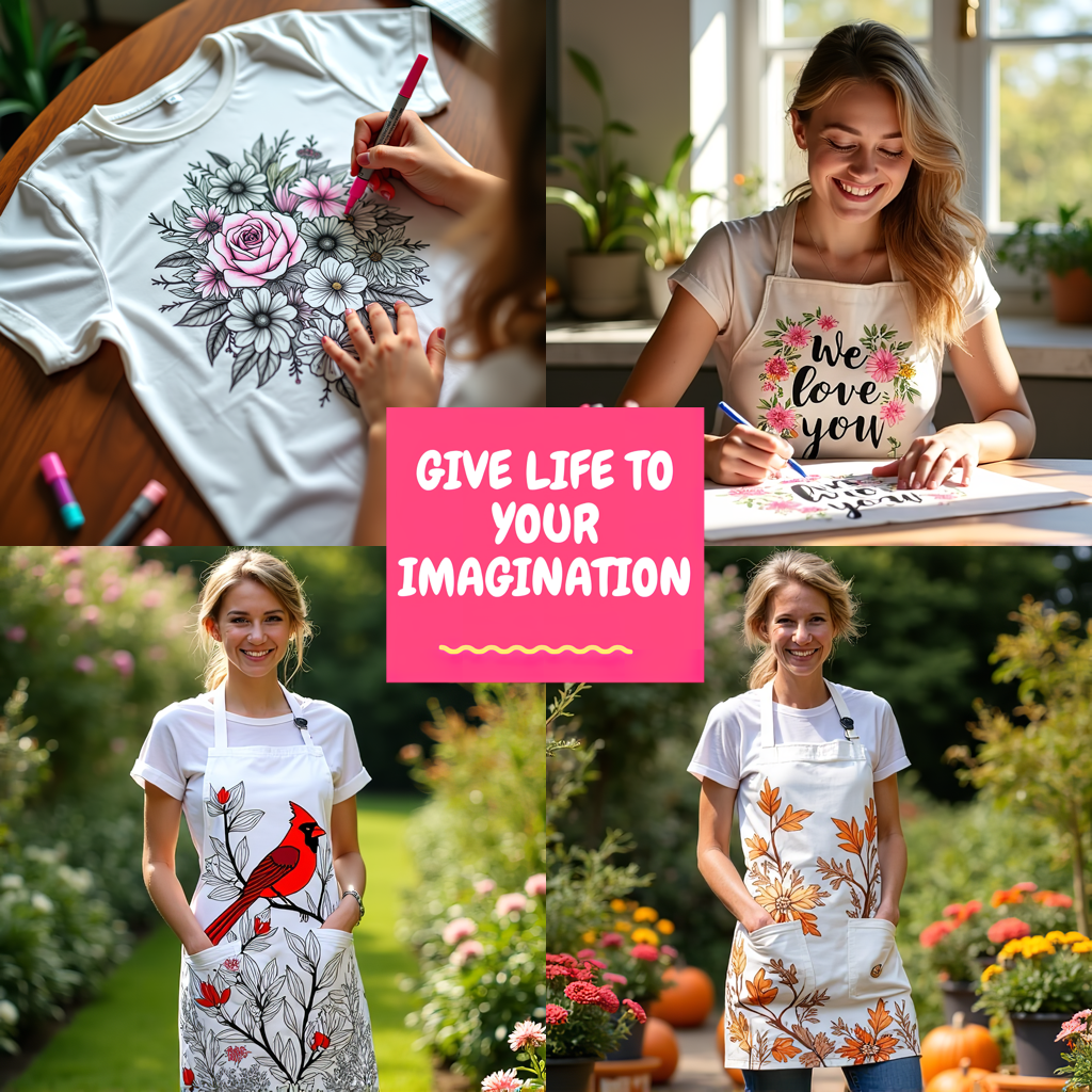 Blanket Coloring Kit with 10 Fabric Markers - Floral Wreath