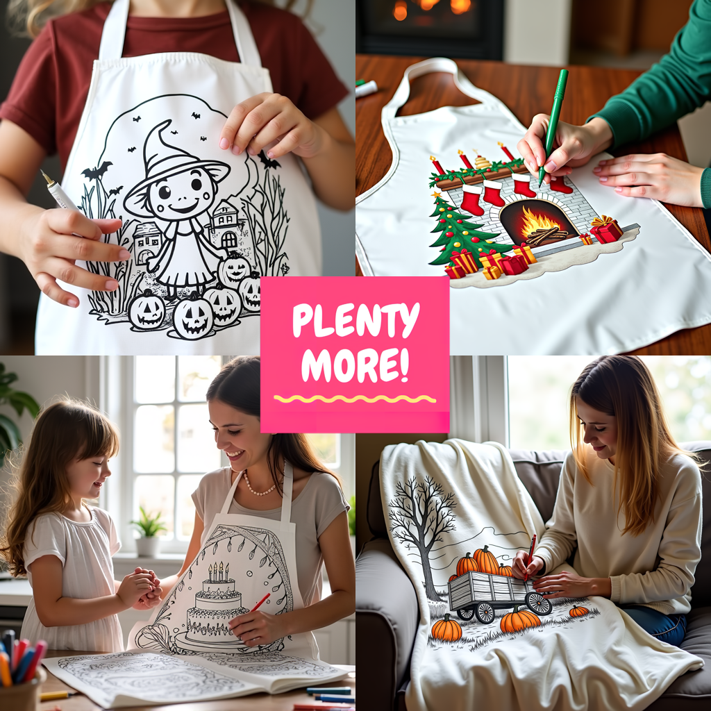 Apron Coloring Kit with 10 Fabric Markers - Valentine's Day