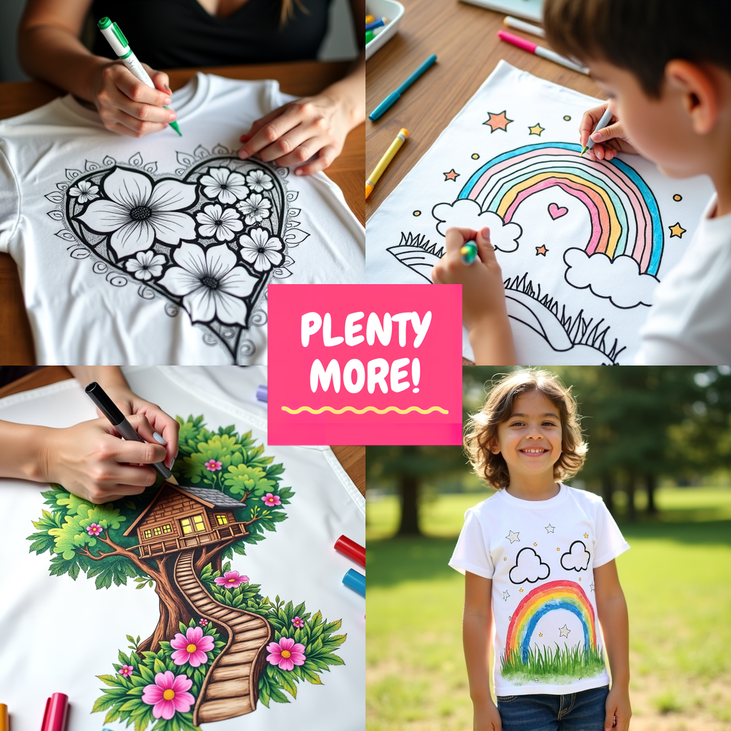 Blanket Coloring Kit with 10 Fabric Markers - Hearts