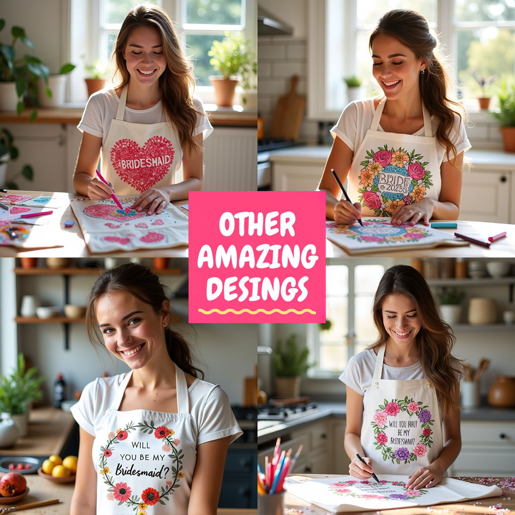 Apron Coloring Kit with 10 Fabric Markers - Heart