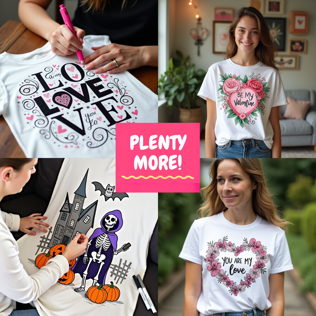 Adult Sweatshirt Coloring Kit with 10 Fabric Markers - Hearts