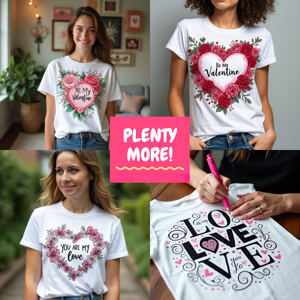 Unisex T-shirt Coloring Kit with 10 Fabric Markers - Valentine