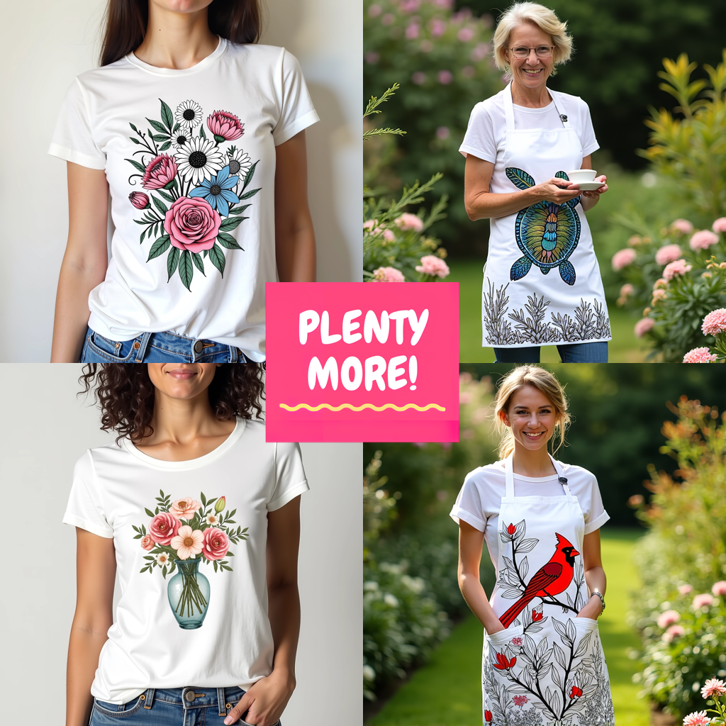 Unisex T-shirt Coloring Kit with 10 Fabric Markers - Hearts