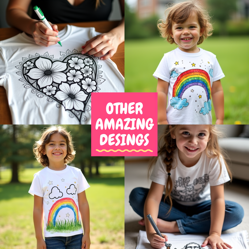Adult Sweatshirt Coloring Kit with 10 Fabric Markers - Heart