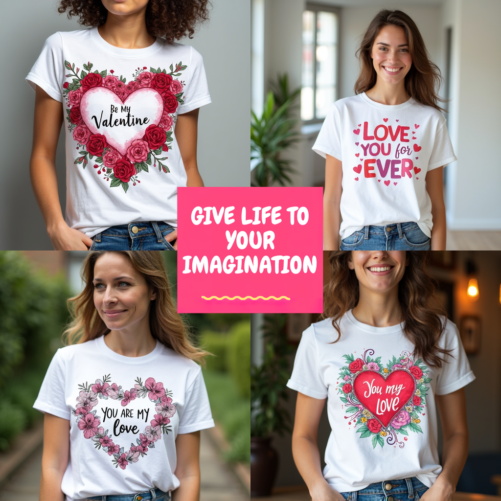 Women's T-shirt Coloring Kit with 10 Fabric Markers - Valentine's Day