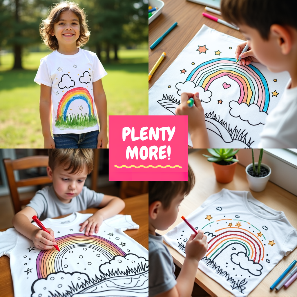 Apron Coloring Kit with 10 Fabric Markers - Cloud Rainbow