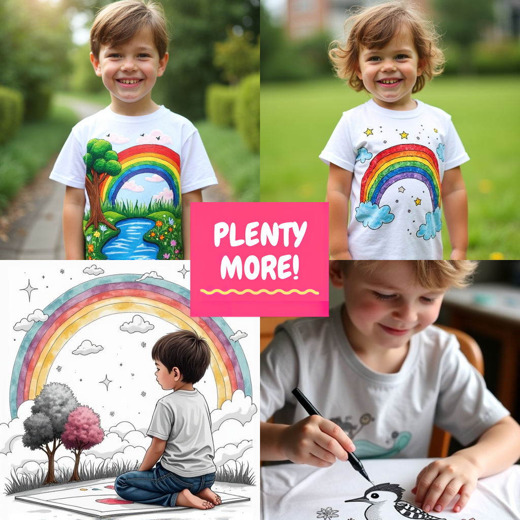 Blanket Coloring Kit with 10 Fabric Markers - Cloud Rainbow