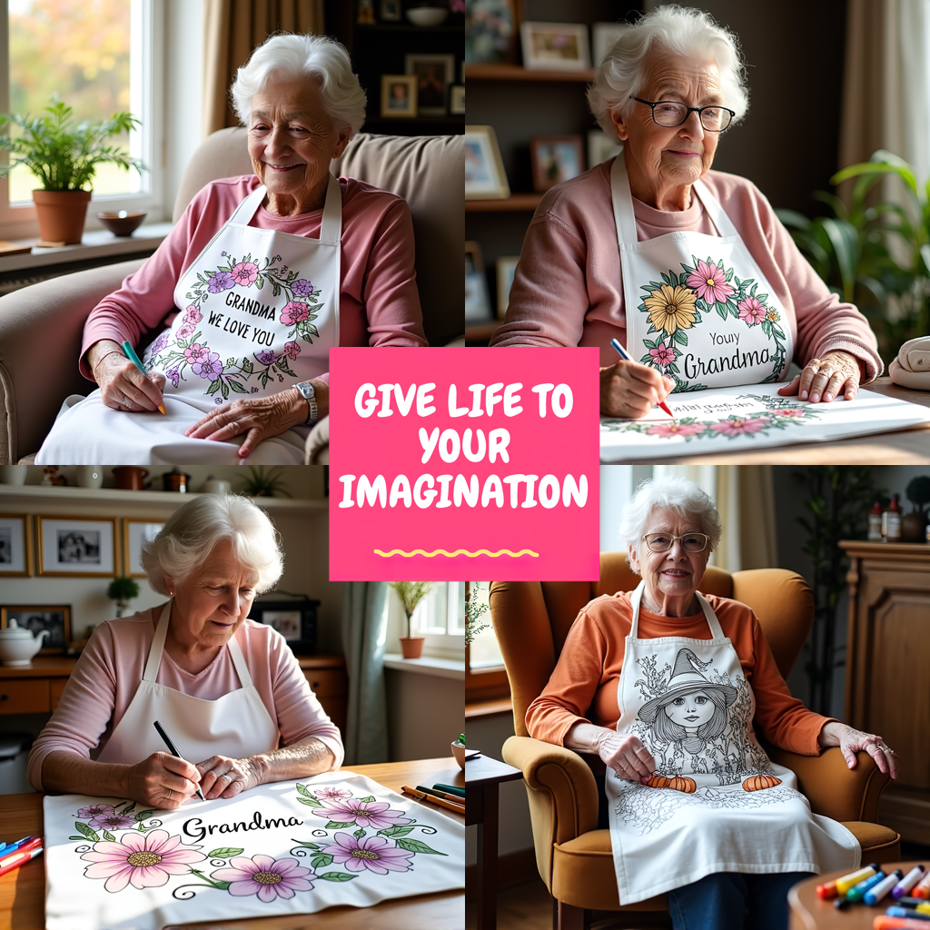 Blanket Coloring Kit with 10 Fabric Markers - Grandma