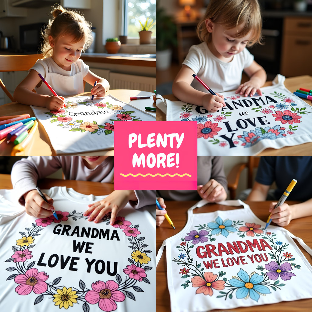 Apron Coloring Kit with 10 Fabric Markers - Grandma