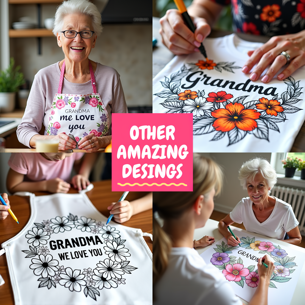 Women's T-shirt Coloring Kit with 10 Fabric Markers - Grandma