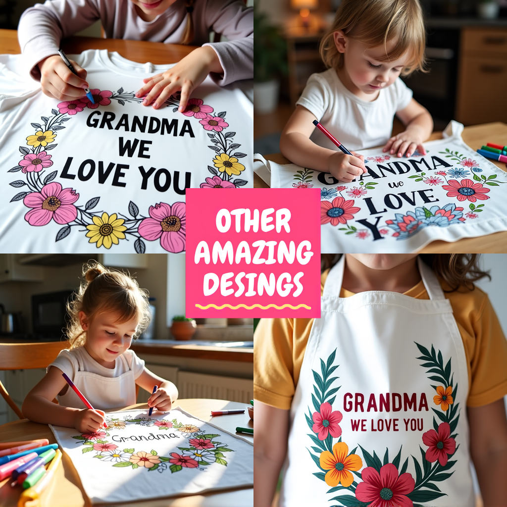 Kid's T-shirt Coloring Kit with 10 Fabric Markers - Gift for Grandma
